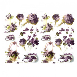 Decoupage paper A3 ITD 0346 flowers violets