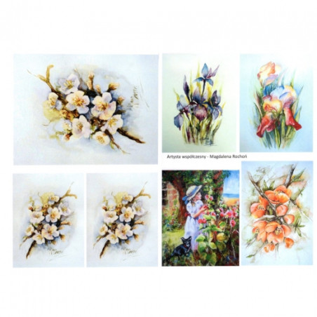 Papier do decoupage A3 ITD 0369 kwiaty - sklep plastyczny szał dla pla