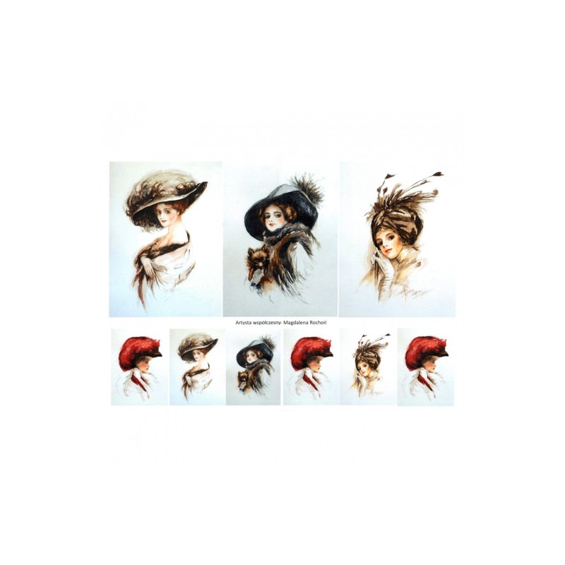 Decoupage paper A3 ITD 0373 woman portrait