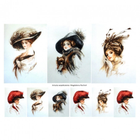 Decoupage paper A3 ITD 0373 woman portrait