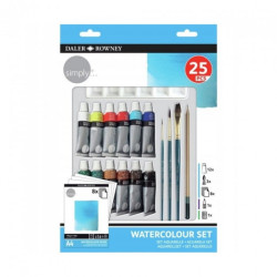 Daler Rowney simply zestaw farb akwarelowych z akcesoriami- sklep plas