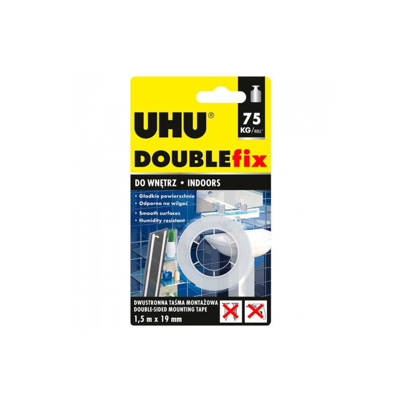 UHU doublefix taśma montażowa 1,5m x 19mm - sklep plastyczny - szał dl