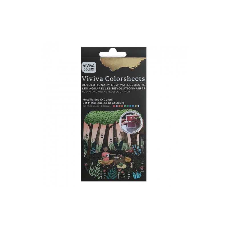 Viviva Colors metallic akwarele 10 kolorów metalicznych- sklep plastyc