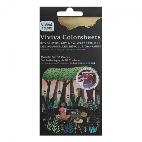 Viviva Colors metallic akwarele 10 kolorów metalicznych- sklep plastyc