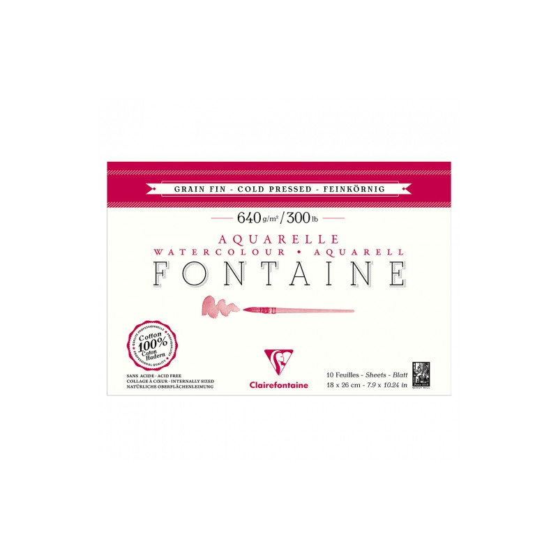 Blok Clairefontaine akwarelowy fontaine grain fin 640g 10ark - sklep p