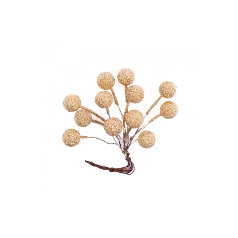 DP Craft gold berries 10cm 12pcs