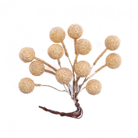 DP Craft gold berries 10cm 12pcs