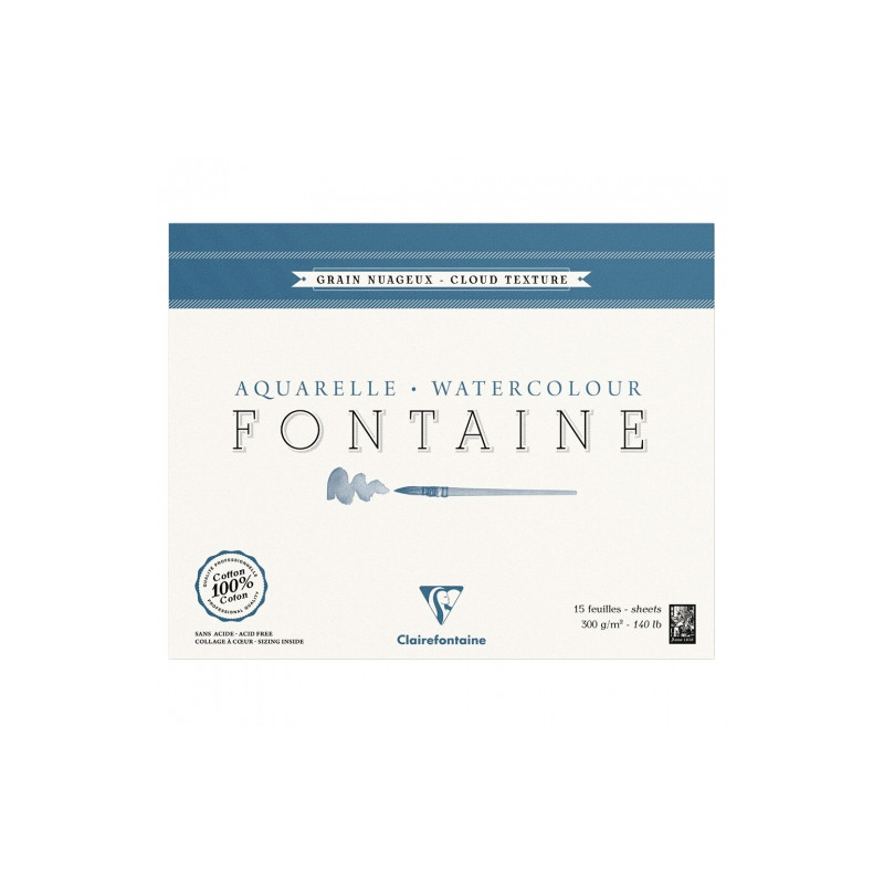 Block Clairefontaine watercolour fontaine cloud texture 300g 15ark