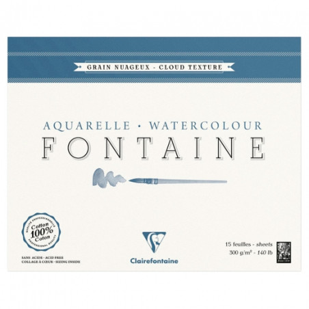 Block Clairefontaine watercolour fontaine cloud texture 300g 15ark