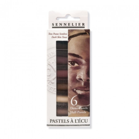 Sennelier dark skin tones zestaw 6 suchych pasteli- sklep plastyczny s