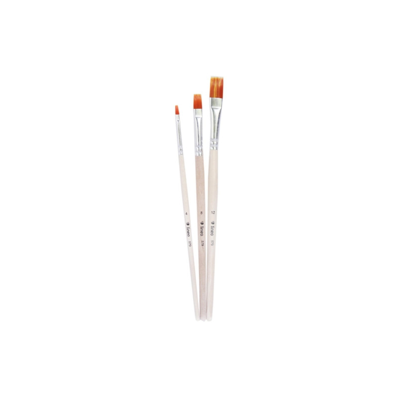 Lineo set nr 607  synthetic falt brushes 3pcs.