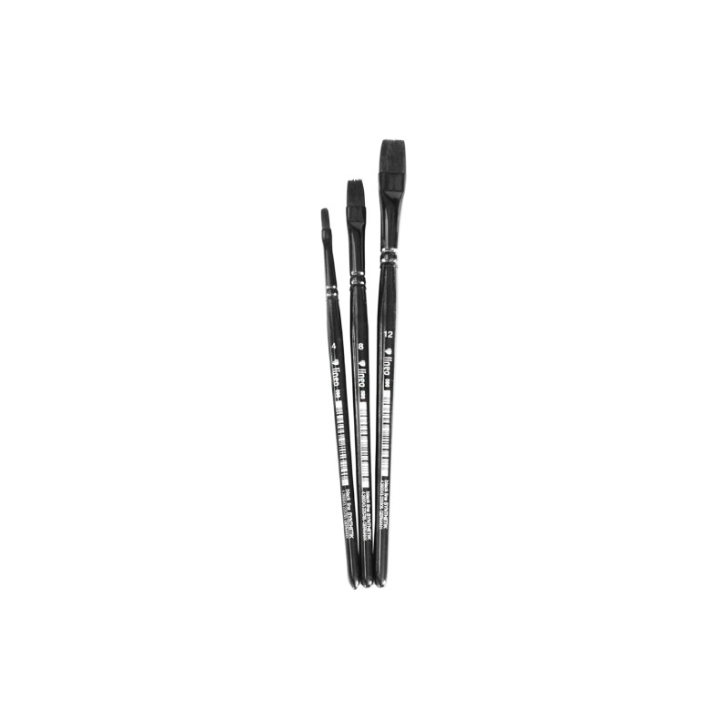 Lineo set nr 605 synthetic flat brushes 3pcs.