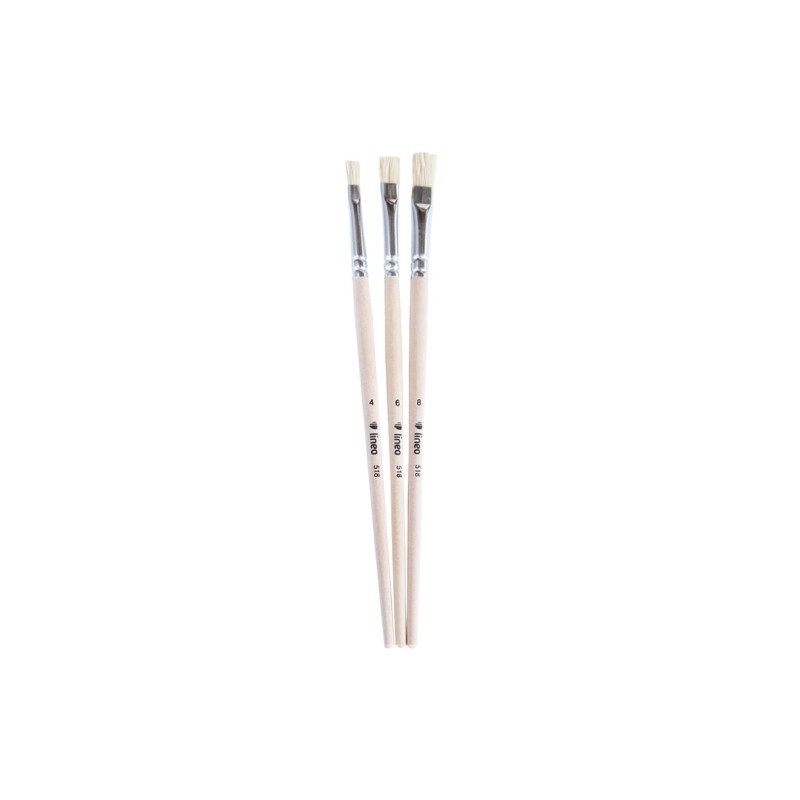 Lineo set nr 607 natural flat brushes 3pcs.