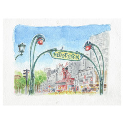 Blok Clairefontaine paris akwarelowy z gotowym szkicem 10x15cm 300g 15