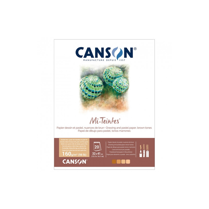 Canson blok do pasteli Mi-Teintes 160g 20ark 4 kol odcienie ziemi - sk