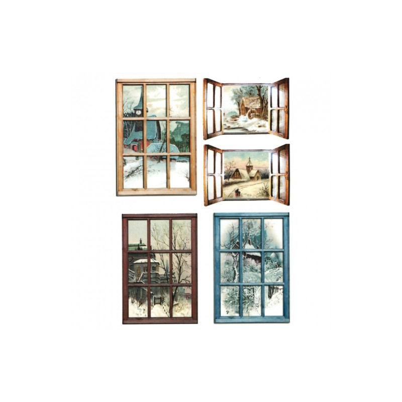 Papier do decoupage soft A4 ITD S049 zima okno - sklep plastyczny - sz