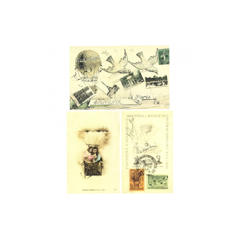 Decoupage paper soft vintage travel A4 ITD S001