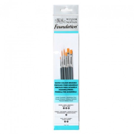 Winsor&Newton zestaw 6 pędzli syntetycznych do akwareli- sklep plastyc