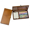 Renesans set 54 watercolors with a ceramic palette in wooden coffer