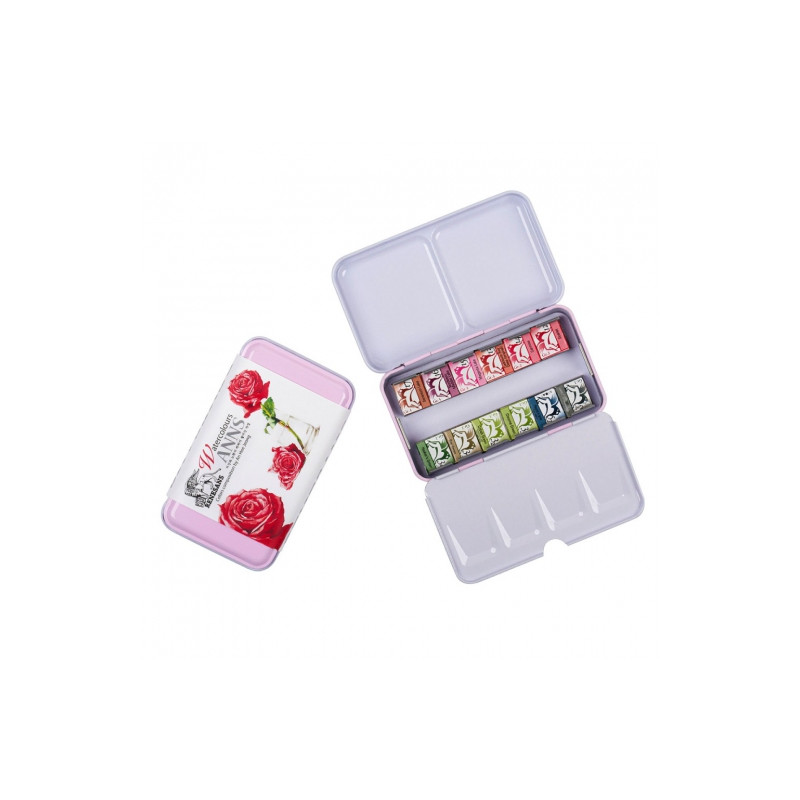 Renesans Anns rose set of 12 watercolors in metal box