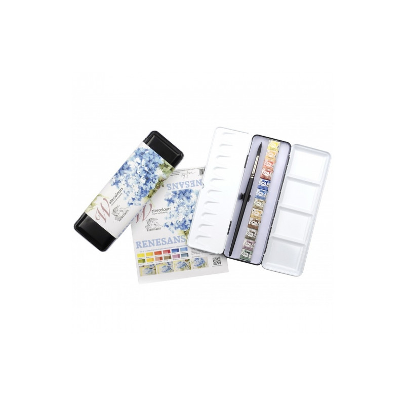 Renesans hortensje by Krystyna zestaw 12 akwareli z pędzlem profesjona