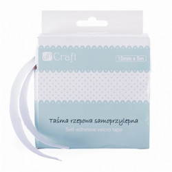 DP Craft self-adhesive velcro tape 15mm x 5m white