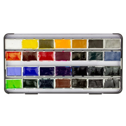 Szmal aquarius a set of 28 watercolors in cube Mona Omrani metal box