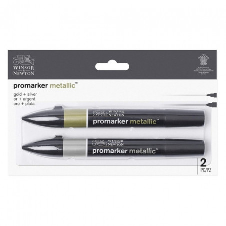 Winsor&Newton promarker metalic gold and silver set 2pcs.