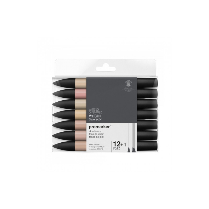 Winsor&Newton promarker skin tones zestaw 12+1szt. - sklep plastyczny