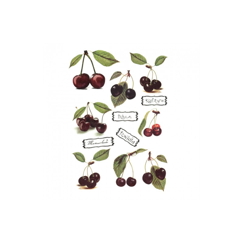 Rice decoupage paper cherries fruit A4 ITD R127