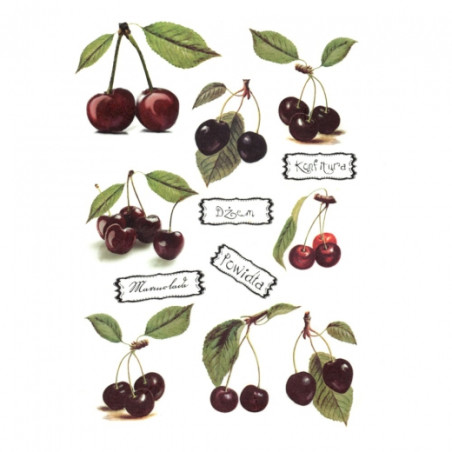 Rice decoupage paper cherries fruit A4 ITD R127