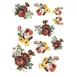 Rice decoupage paper flowers A4 ITD R163