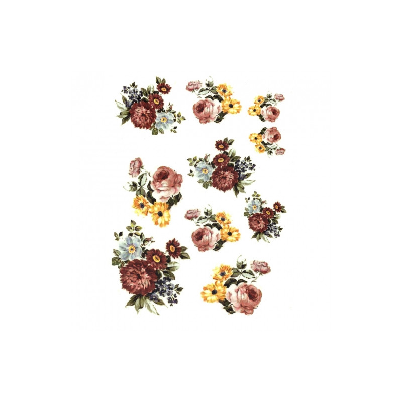 Papier ryżowy do decoupage kwiaty A4 ITD R163- sklep plastyczny szał d