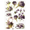 Rice decoupage paper violets flowers A4 ITD R242
