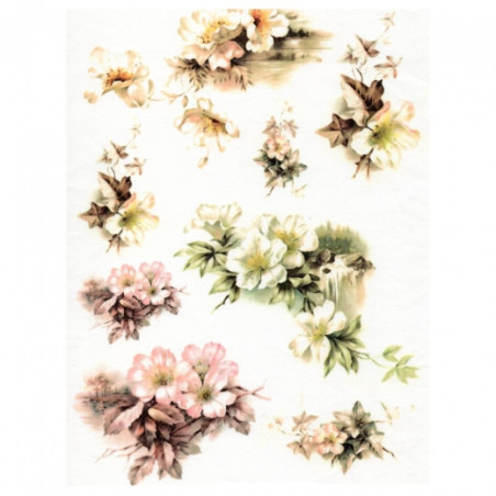 Papier ryżowy do decoupage kwiaty A4 ITD R243 - sklep plastyczny - sza