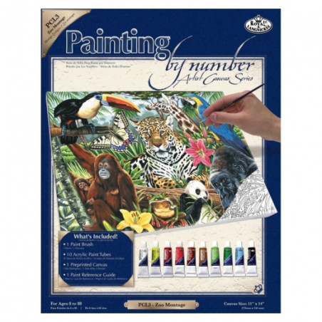 Numerowanka na podobraziu A3- małe zoo- sklep plastyczny szał dla plas