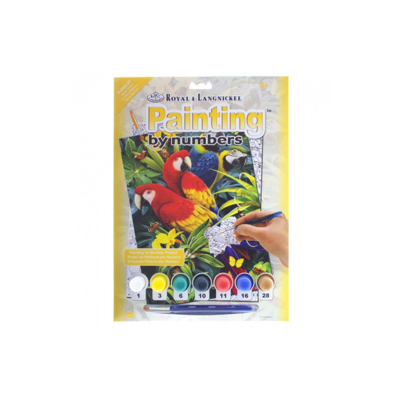 Royal&Langnickel Paiting by numbers A4 7 colors - parrots