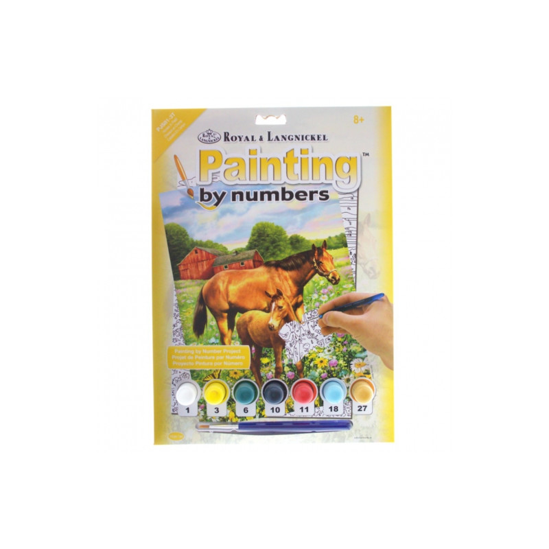 Royal&Langnickel Paiting by numbers A4 7 colors - horses in field