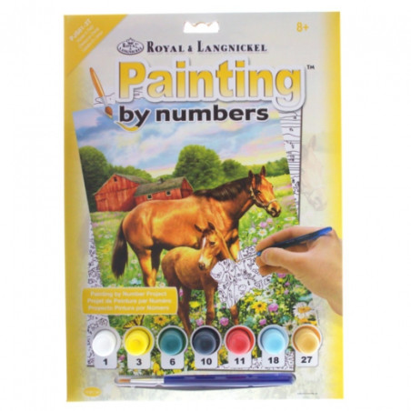 Royal&Langnickel Paiting by numbers A4 7 colors - horses in field