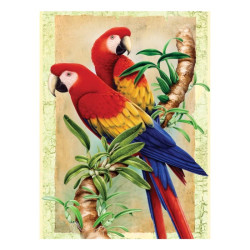 Paiting by numbers A4 7 colors- parrots and bamboo