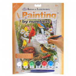 Paiting by numbers A4 7 colors- garden birds