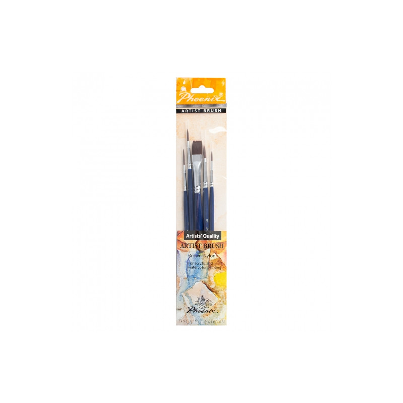 Phoenix set of 5 different synthetic short handle brushes