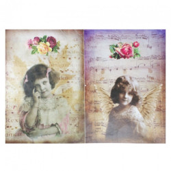Decoupage paper 35x50cm calambour DGE120 retro girl