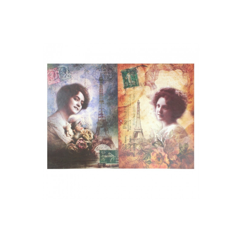 Papier do decoupage 35x50cm calambour DGE103 retro kobieta paryż - skl