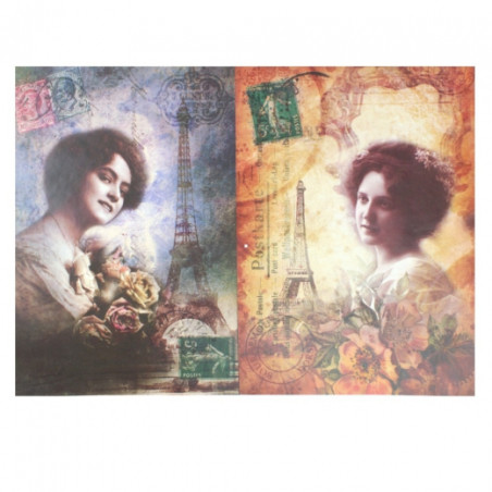 Papier do decoupage 35x50cm calambour DGE103 retro kobieta paryż - skl