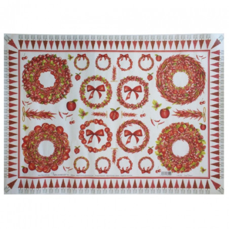 Papier do decoupage 50x70cm calambour CAL252E owoce kokardki - sklep p