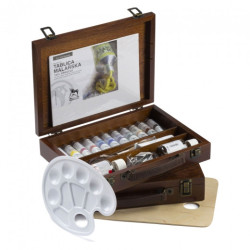 Renesans set gouache 11x20ml+1x60ml with accessories wood case