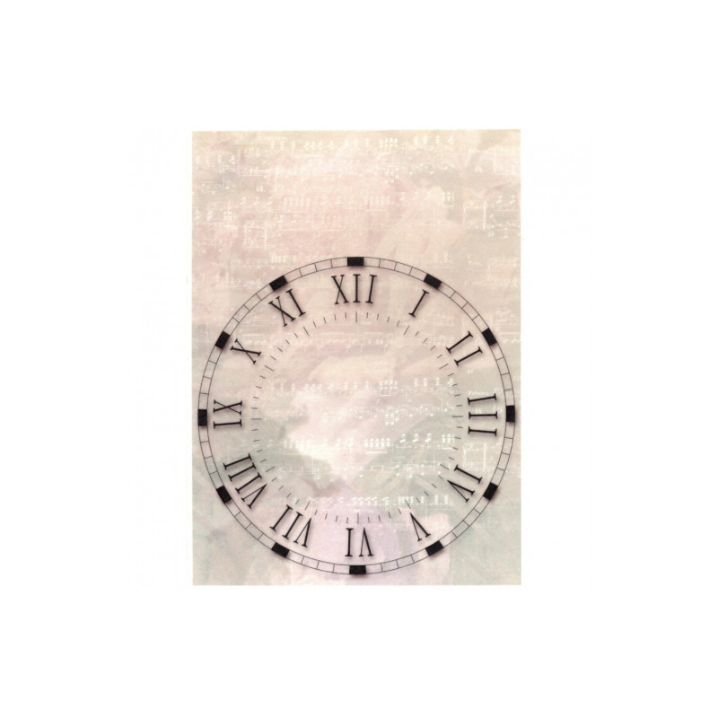 Papier ryżowy do decoupage zegar A4 ITD R750- sklep plastyczny szał dl