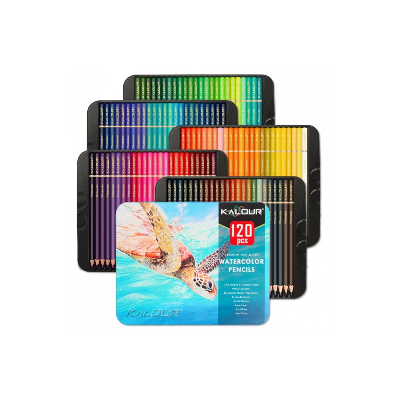 Kalour premium wet & dry watercolor zestaw 120 kredek akwarelowych- sz
