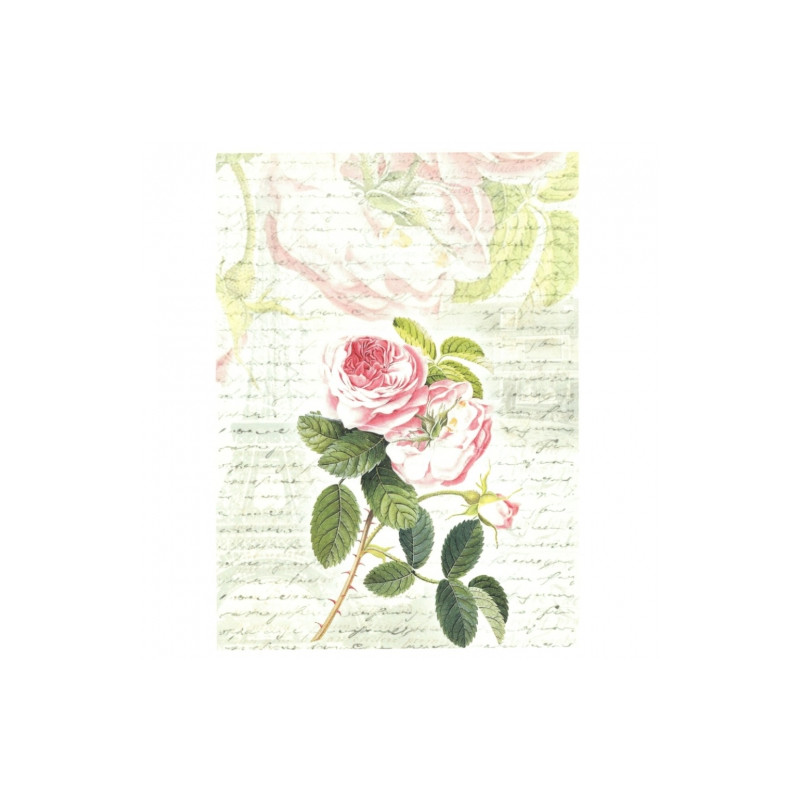 Decoupage paper soft rose A4 ITD S227